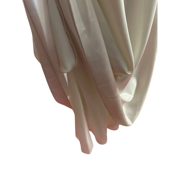 Vintage DJ Nights by Laura Ryner Ivory Metallic Gown With Beaded Straps Empire W - Picture 7 of 9